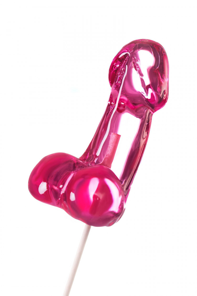 Розовый леденец в форме члена со вкусом айриш крим - 80 гр. 