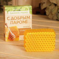 Фигурное банное мыло «С добрым паром» с ароматом мёда - 100 гр.
