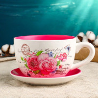 Горшок в форме чашки с розами «Эмма»