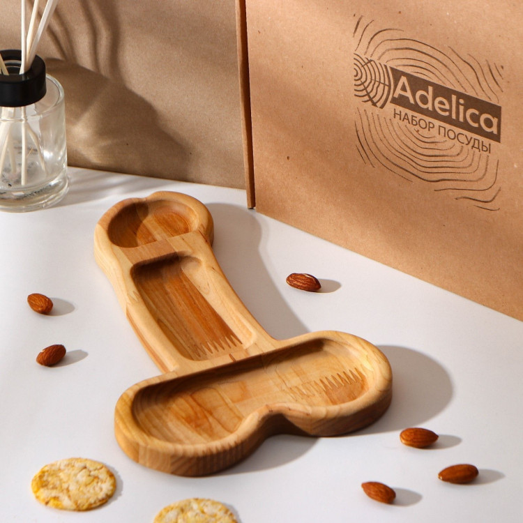 Деревянное блюдо для подачи в форме члена (25 х 16,5 х 1,7 см) 