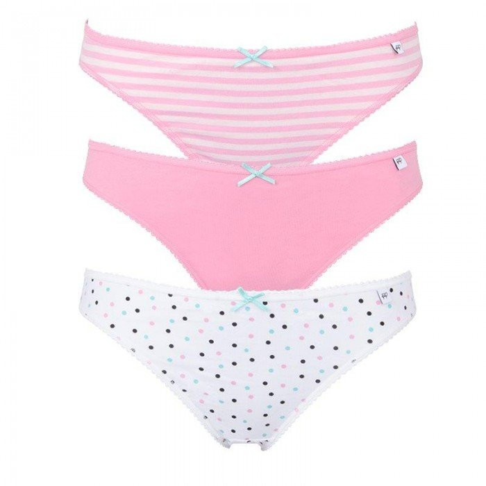 Набор из 3 бело-розовых трусиков-слип Alice 