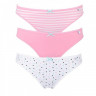 Набор из 3 бело-розовых трусиков-слип Alice Набор из 3 бело-розовых трусиков-слип Alice
