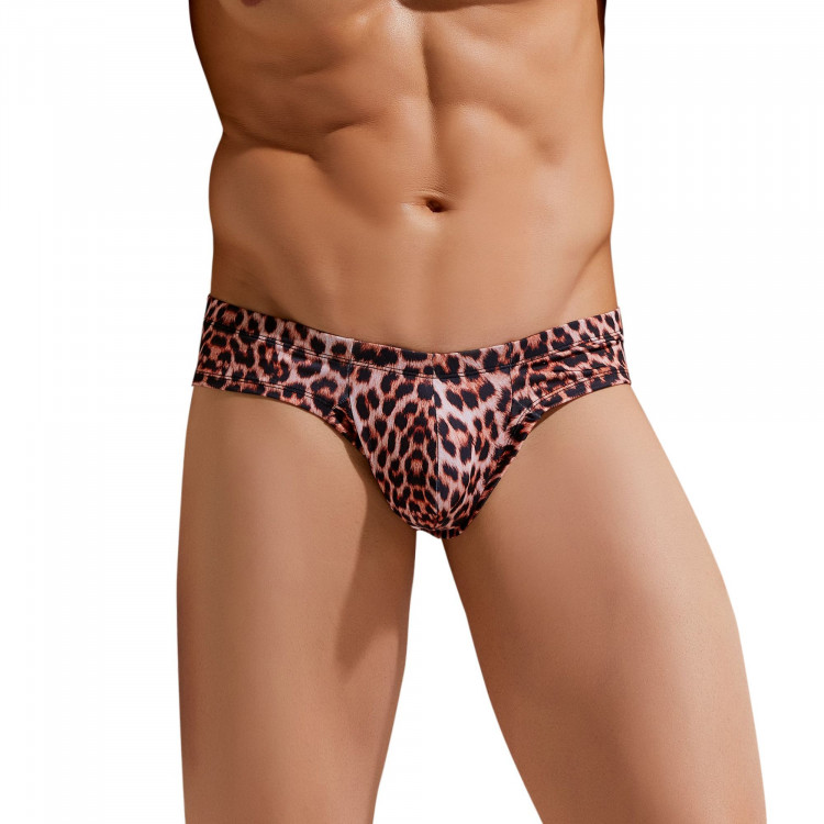 Мужские трусы-бразилиана с леопардовым принтом Micro Touch Hipster 