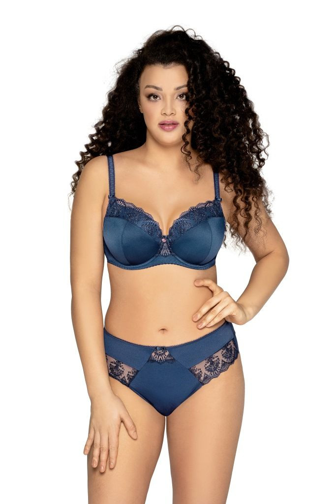 Трусики-слипы из эластичного трикотажного полотна и сетки с вышивкой 