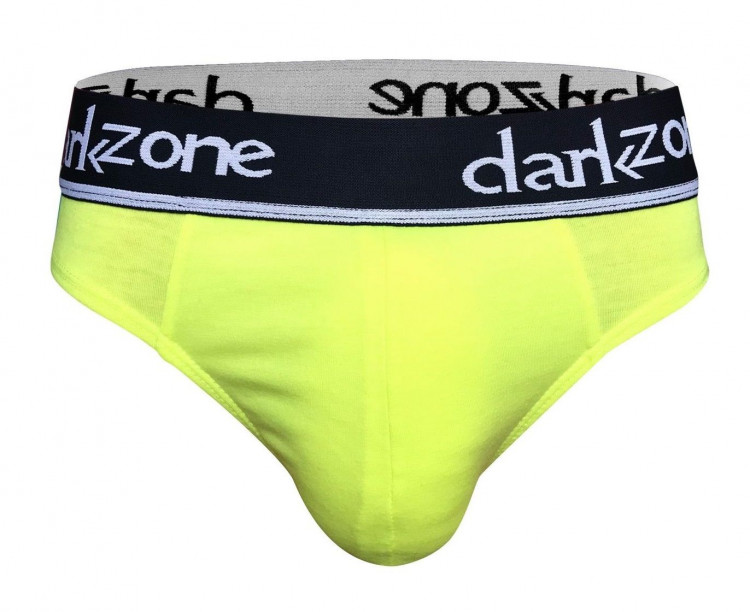 Желтые хлопковые слипы с брендированной резинкой 