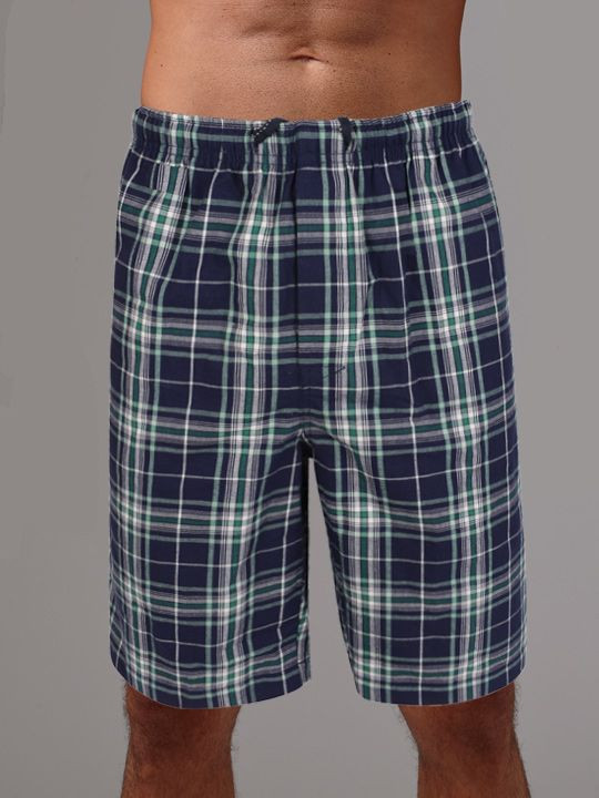 Удлиненные клетчатые мужские шорты 