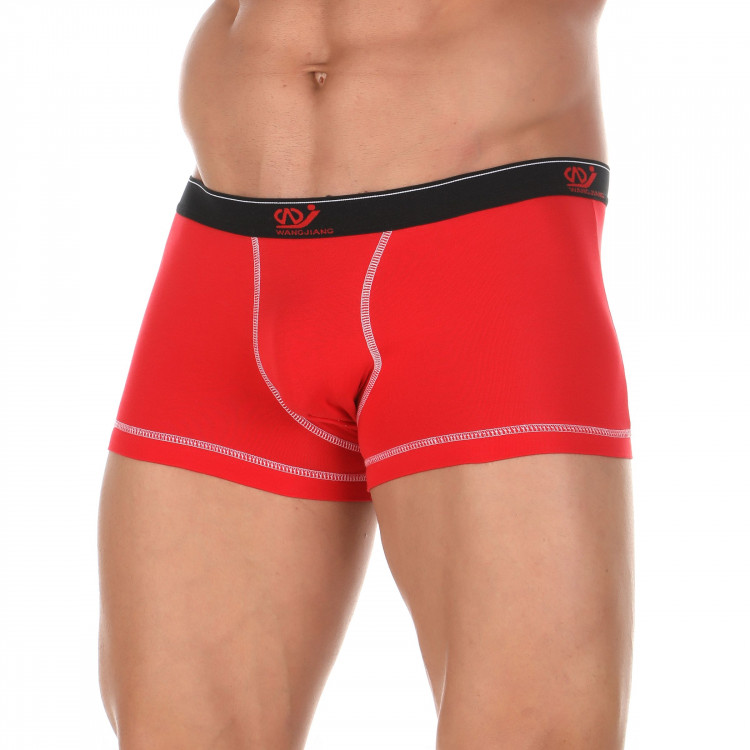 Мужские трусы-боксеры с контрастной строчкой и темной резинкой 