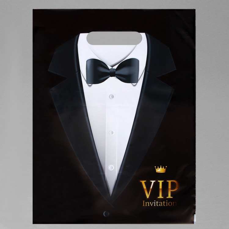 Пакет «Смокинг VIP» полиэтиленовый с вырубной ручкой (30х40 см) 