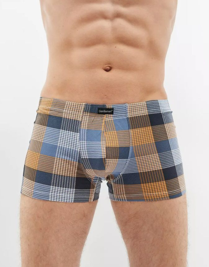 Мужские трусы-боксеры из ткани в цветную клетку 