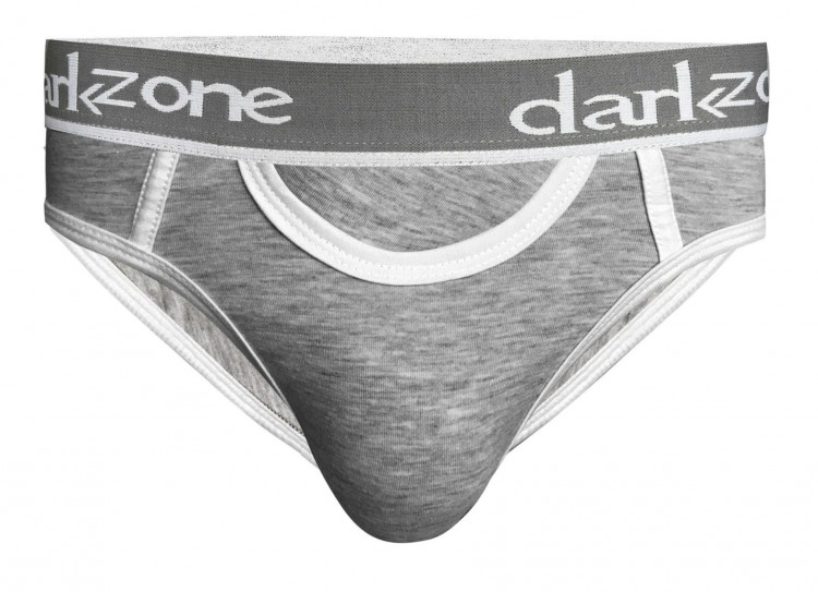 Серые мужские трусы-брифы с вырезом 