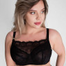 Бюстгальтер-топ с сетчатыми мягкими чашками и гипюром поверх