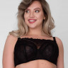 Бюстгальтер-топ с сетчатыми мягкими чашками и гипюром поверх