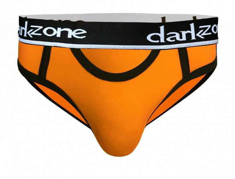 Оранжевые мужские трусы-брифы с вырезом 