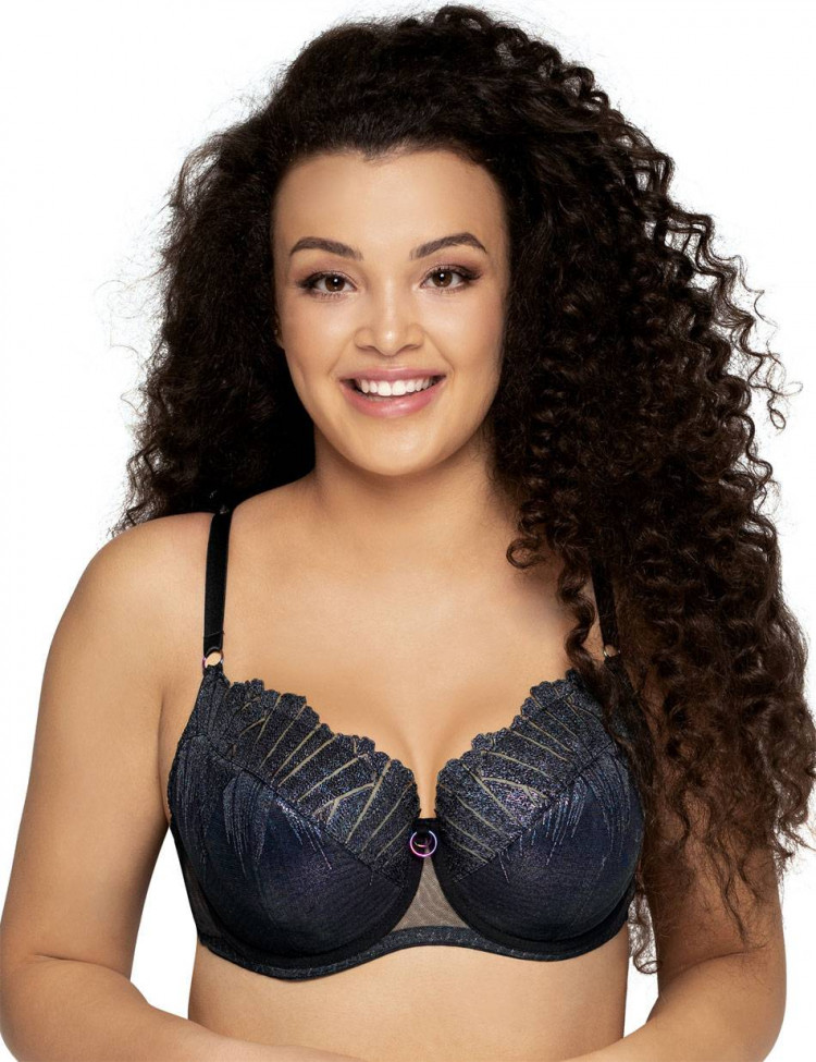 Бюстгальтер со сшивной чашкой plus size и блестящей отделкой 