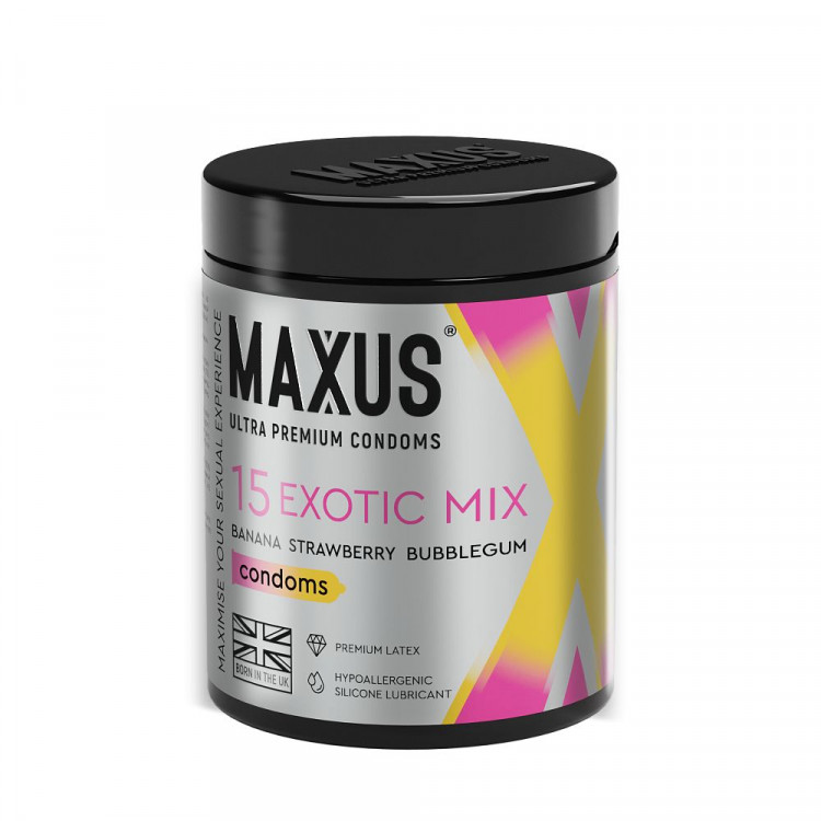 Цветные ароматизированные презервативы MAXUS Exotic Mix - 15 шт. 