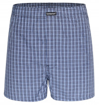Синие хлопковые трусы-боксеры в клетку