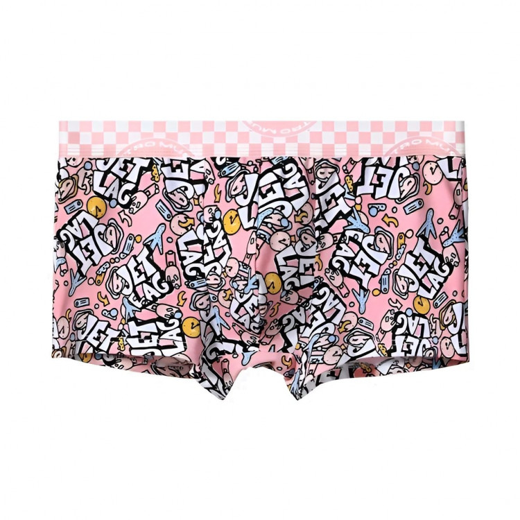 Розовые трусы-боксеры с принтом 