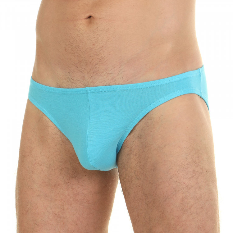 Бирюзовые мужские трусы-слипы с низкой посадкой 