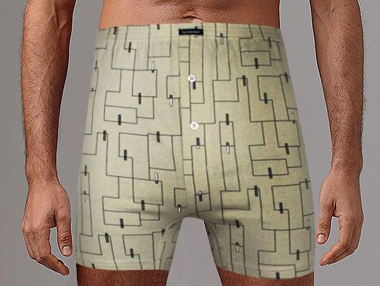 Мужские трусы plus size с принтом в виде лабиринта 