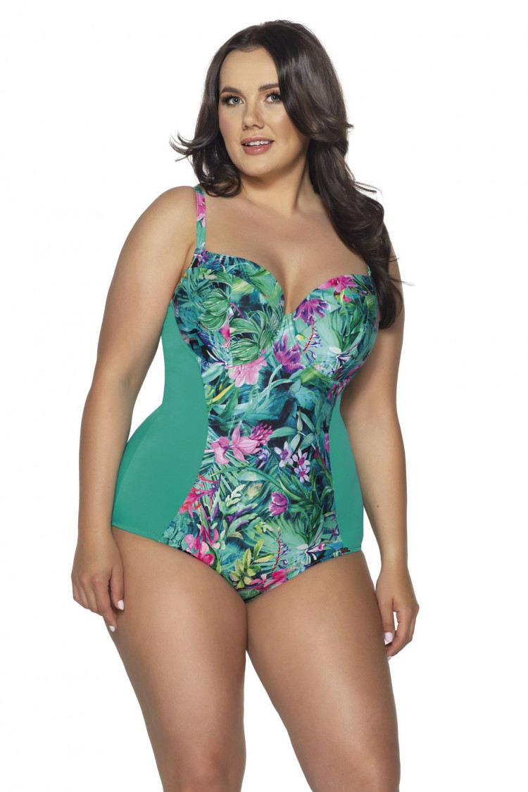 Совместный купальник с растительным принтом по центру Paradise 