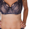 Темно-синий бюстгальтер с мягкой чашкой +size из кружева с «ресничками» Темно-синий бюстгальтер с мягкой чашкой +size из кружева с «ресничками»