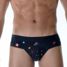 Мужские трусы-слипы с разноцветными блестящими звездами