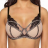 Бюстгальтер на косточках с отделкой кружевом и леопардовым кантом