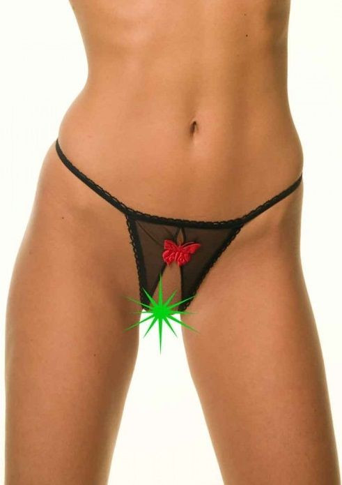 Оригинальные трусики-стринги с бабочкой 