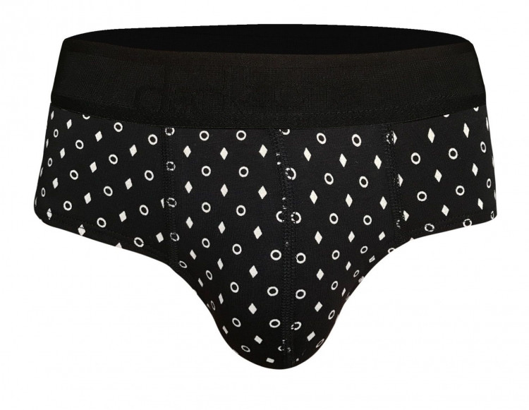 Черные хлопковые брифы с принтом и брендированной резинкой 