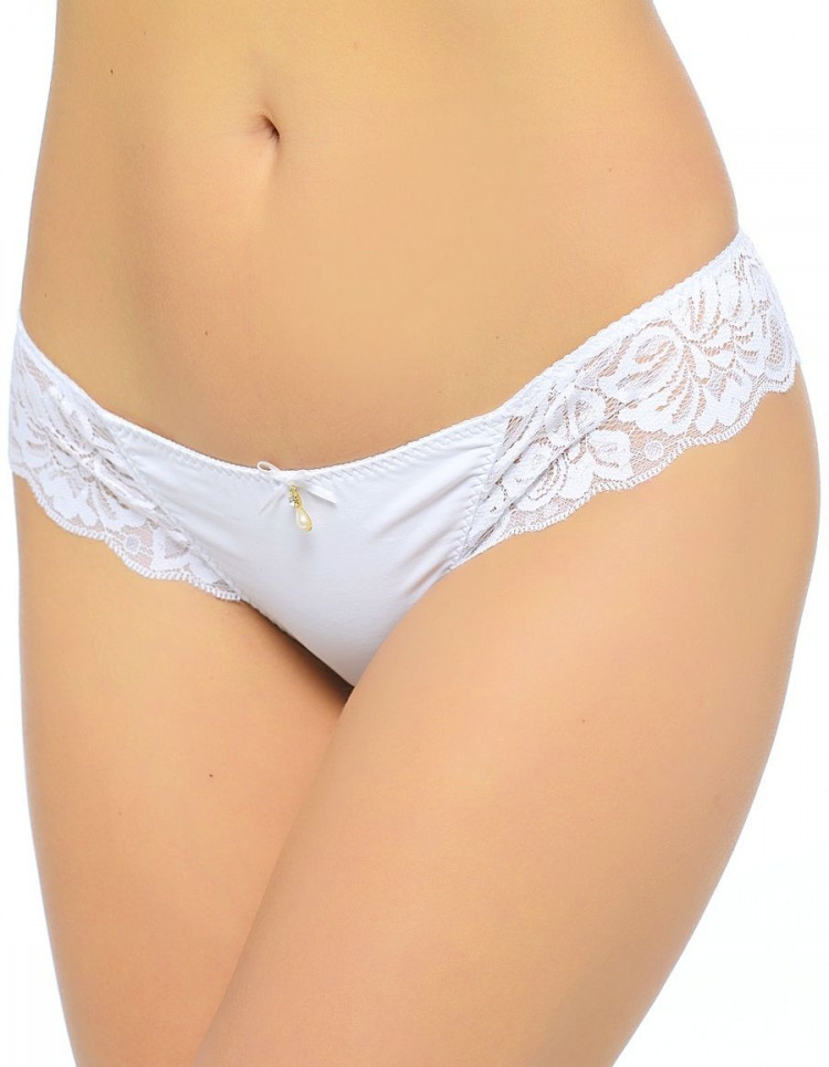 Трусики-стринг из мягкой эластичной ткани и кружева 