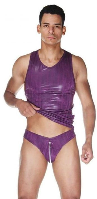 Комплект мужской: майка и слипы на молнии 