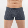 Темно-синие хлопковые трусы-боксеры с мелким принтом