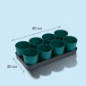 Набор для рассады: 8 стаканов (500 мл.) и поддон (40×20 см)