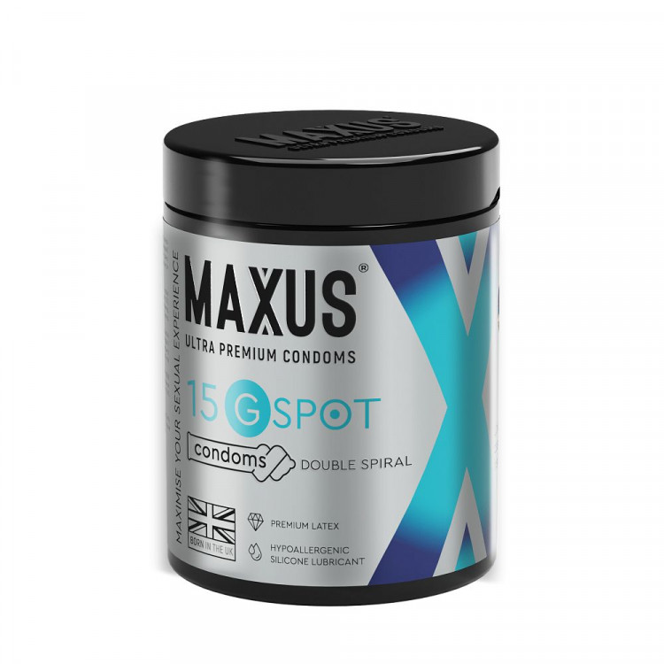 Гладкие презервативы Maxus G spot с двойной спиралью - 15 шт. 