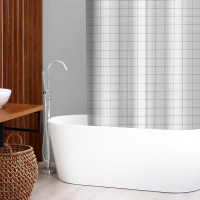 Белая штора для ванной «Квадро» (180х180 см)