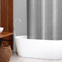 Серая штора для ванной Perfecto (180х180 см)