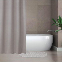 Серый набор для ванной «Селест»: штора и коврик