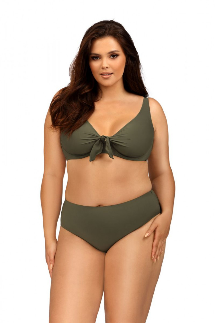 Однотонный купальник с мягким лифом на косточках 