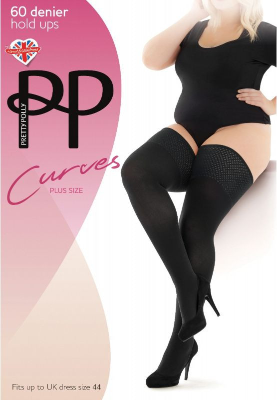 Плотные чулки plus size на силиконе 