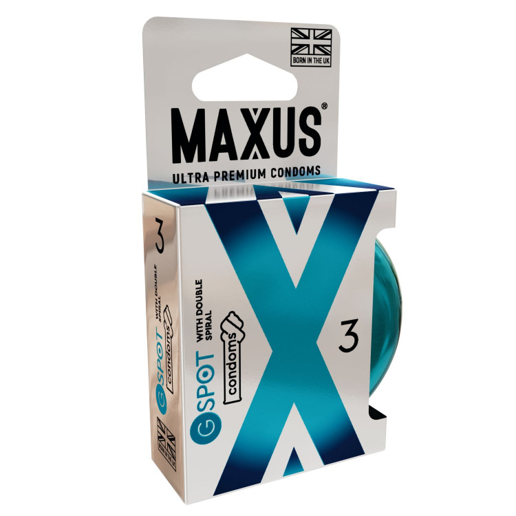 Презервативы Maxus G spot с двойной спиралью - 3 шт. 