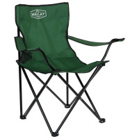 Зеленое туристическое кресло Maclay с подстаканником (50х50х80 см)