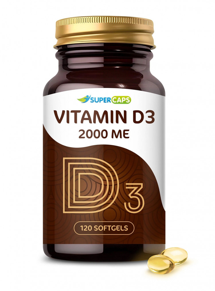 Пищевая добавка SuperCaps VITAMIN D3 2000 ME - 120 капсул 