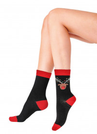 Новогодние хлопковые носки с веселым оленем Christmas Socks