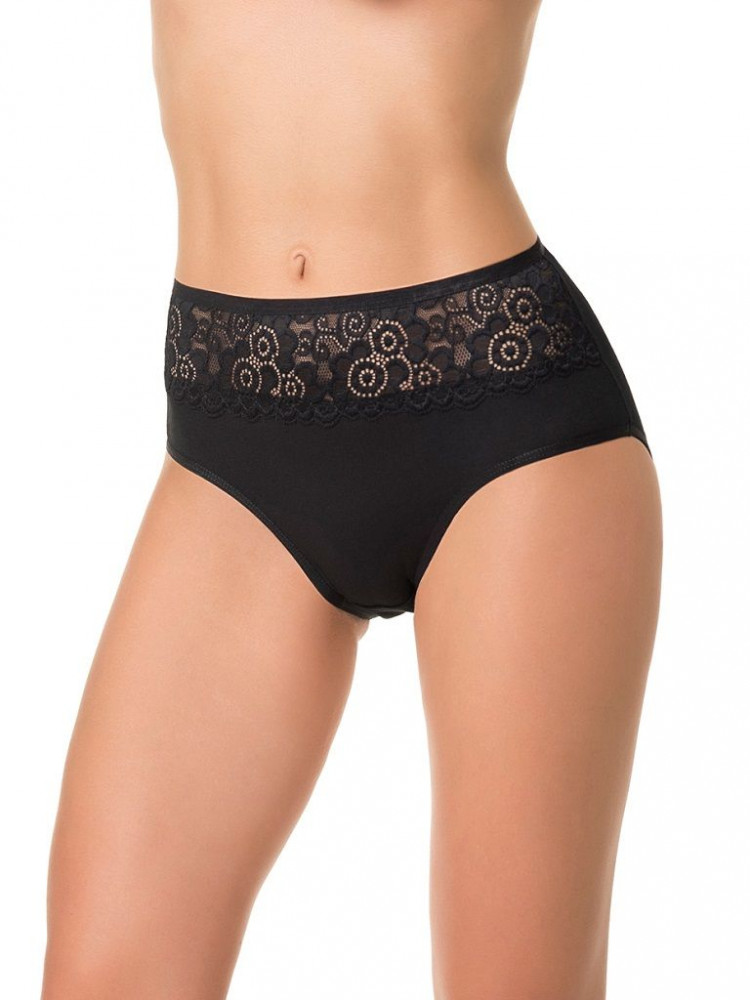 Трусики-слипы с высокой посадкой и кружевом 